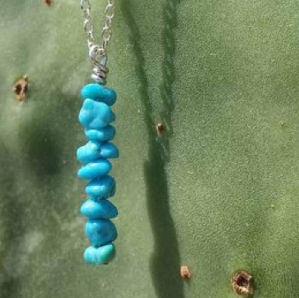 Genuine Kingman turquoise drop necklace